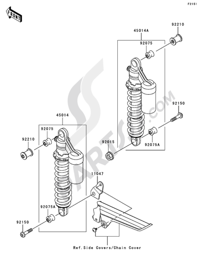 フロントフォーク Kawasaki ZRX1200R 2006