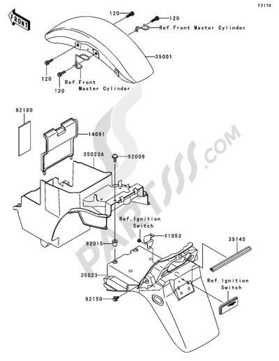 フロントフォーク Kawasaki ZRX1200R 2006