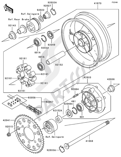 Front Hub Kawasaki ZRX1200R 2006