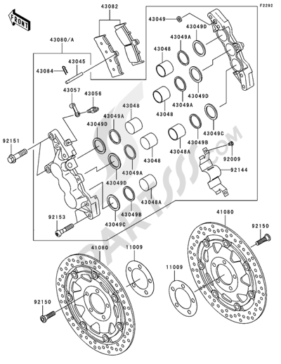 フロントフォーク Kawasaki ZRX1200R 2006