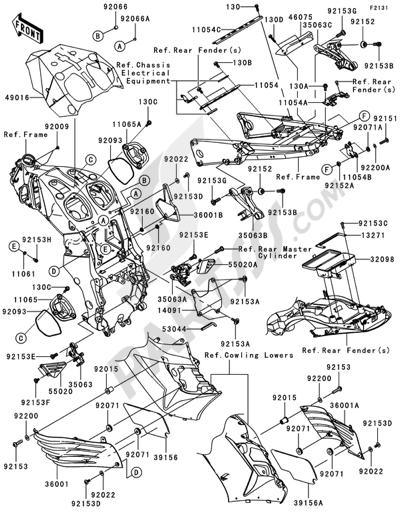 Frame Fittings(1/2) Kawasaki ZZR1400 2007
