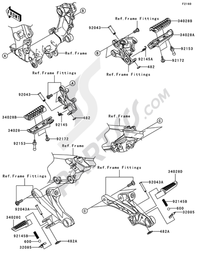 Kawasaki ZZR1400 2007. 分解図 純正部品をオンライン購入