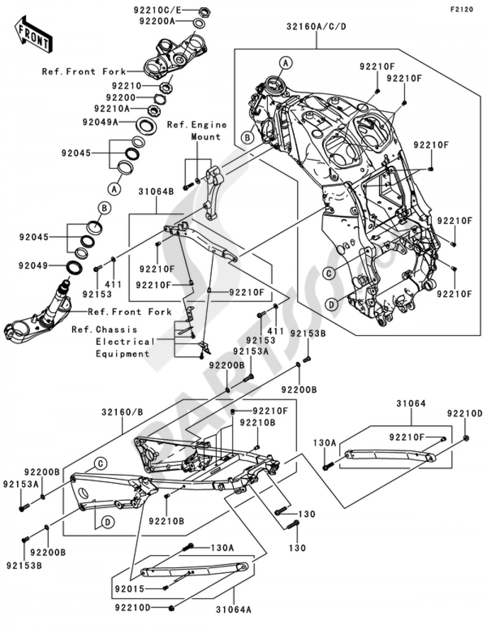 FRAME Kawasaki ZZR1400 ABS 2010