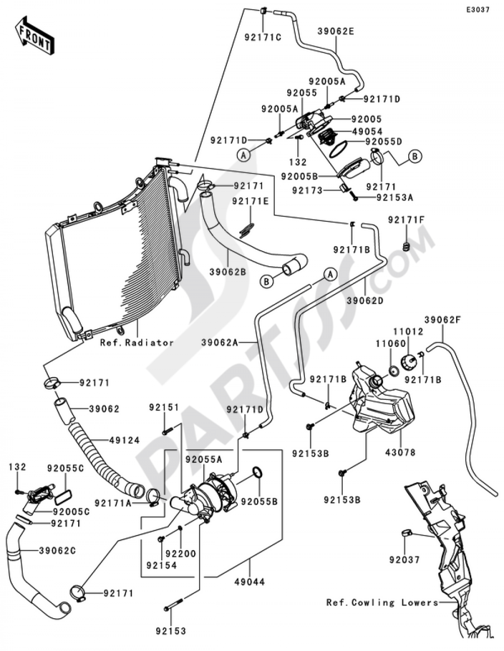 Water Pipe(2/2) Kawasaki ZZR1400 ABS 2012