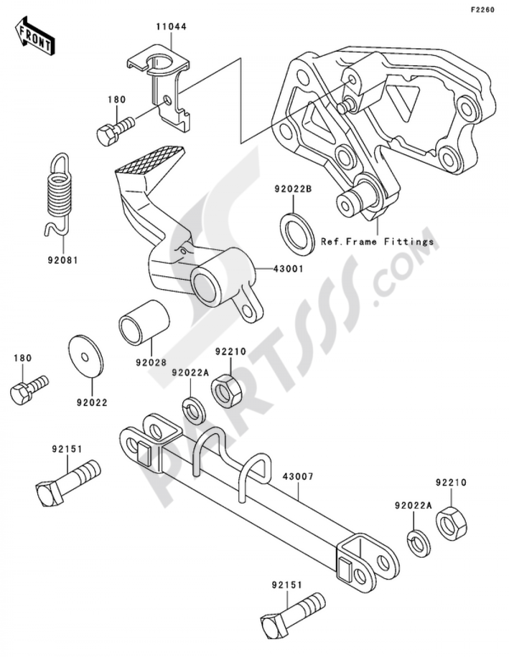 Brake Pedal Kawasaki ZZR600 2006