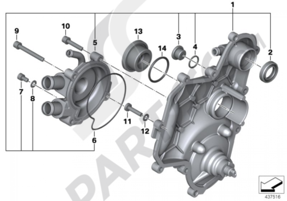 BMW C600S　部品取り車両 HOUSING COVER COOLANT PUMP, RIGHT Bmw C600 SPORT C600 SPORT (K18)