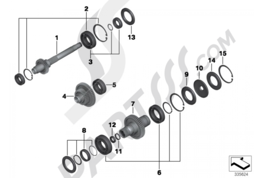 INPUT SHAFT, LAYSHAFT AND OUTPUT SHAFT Bmw C600 SPORT C600
