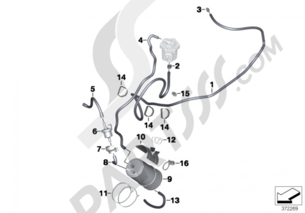 ACTIVATED CHARCOAL FILTERFUEL VENTILAT Bmw C650GT C650GT (K19)