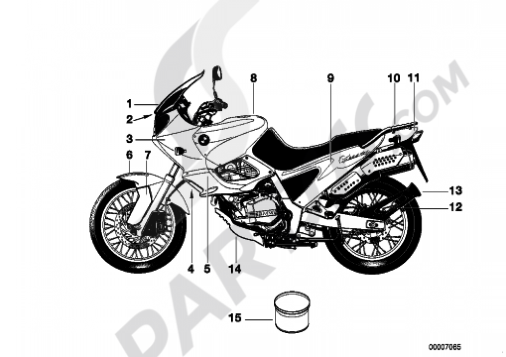 PAINTED PARTS 726 MAJALAGELB Bmw F650 1997 (E169)