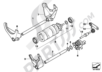 Bmw HP2 ENDURO HP2 ENDURO (K25H) 6-SPEED TRANSMISSION SHIFT COMPONENTS