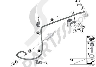 Bmw HP2 ENDURO HP2 ENDURO (K25H) BRAKE PIPE, REAR, WITHOUT ABS