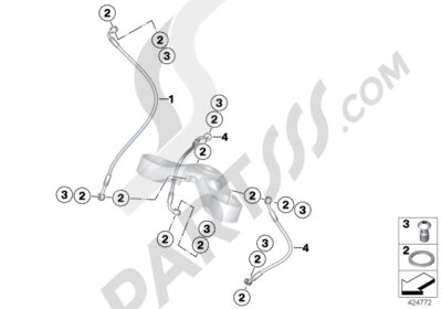 Bmw HP2 SPORT HP2 SPORT (K29) BRAKE PIPE, FRONT, WITHOUT ABS