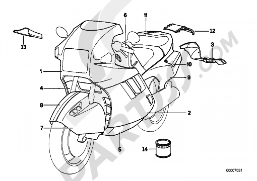 PAINTED PARTS 670 CLASSICSCHWARZ Bmw K1 K1 (89V1)