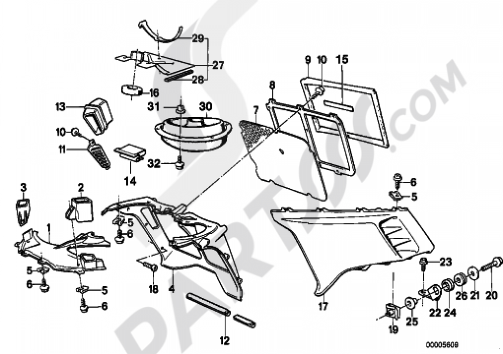 FAIRING SIDE SECTION  CENTER PART Bmw K100RS K100 RS (K589)