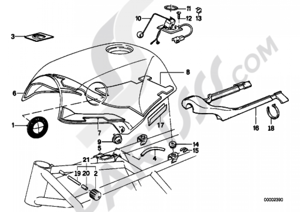 FUEL TANKATTACHING PARTS Bmw K1100RS K1100RS (89V2)