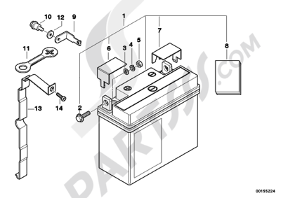 Bmw K1200GT 2006-2008 (K44) BATTERY, MAINTENANCE-FREE