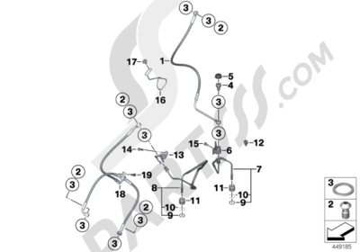 Bmw K1200GT 2006-2008 (K44) BRAKE LINE, FRONT, I-ABS GENERATION 1