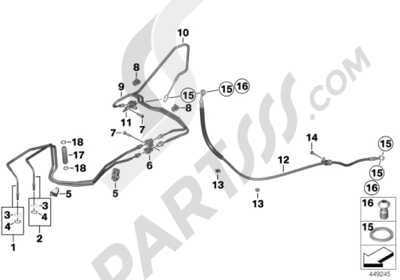 Bmw K1200GT 2006-2008 (K44) BRAKE LINE, REAR, I-ABS GENERATION 1