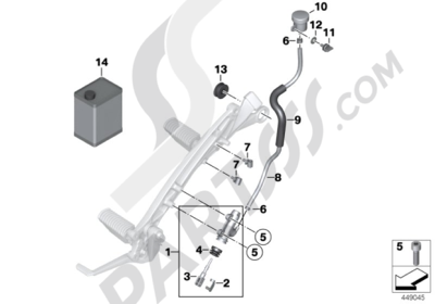 Bmw K1200GT 2006-2008 (K44) BRAKE MASTER CYLINDER REAR, INTEGRAL ABS