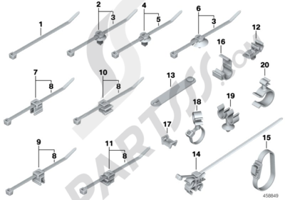 Bmw K1200GT 2006-2008 (K44) CABLE STRAP, HOSECABLE CLIP