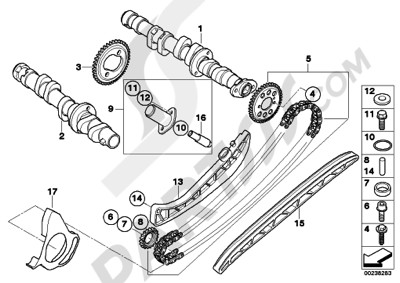 Bmw K1200GT 2006-2008 (K44) CAMSHAFT, CAMSHAFT GEAR, TIMING CHAIN