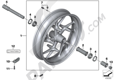Bmw K1200GT 2006-2008 (K44) CAST RIM, FRONT