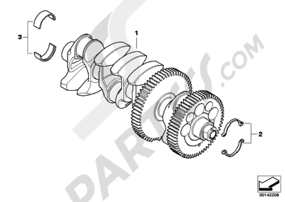 Bmw K1200GT 2006-2008 (K44) CRANKSHAFT WITH BEARING SHELLS