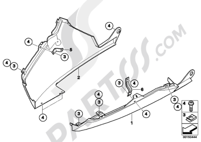 Bmw K1200GT 2006-2008 (K44) ENGINE SPOILER