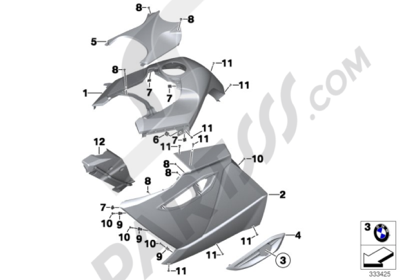 Bmw K1200GT 2006-2008 (K44) FAIRING SIDE SECTION  CENTER PART