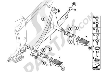 Bmw K1200GT 2006-2008 (K44) FOOTPEG SYSTEM