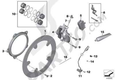 Bmw K1200GT 2006-2008 (K44) FRONT BRAKE, STANDARD DESIGN, RIVET PACK