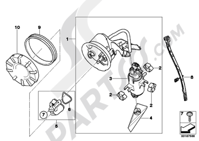 Bmw K1200GT 2006-2008 (K44) FUEL PUMP AND FUEL LEVEL SENSOR