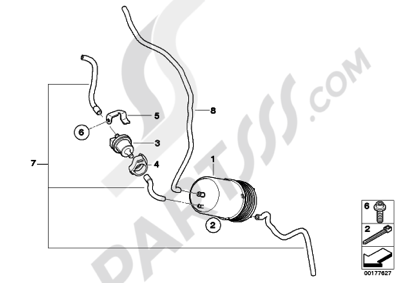 Bmw K1200GT 2006-2008 (K44) FUEL TANK VENTILATIONATTACHING PARTS