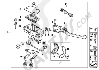 Bmw K1200GT 2006-2008 (K44) HANDBRAKE LEVER