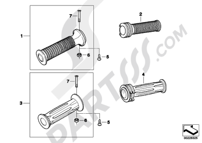 Bmw K1200GT 2006-2008 (K44) HANDLEBAR GRIP, UNHEATED