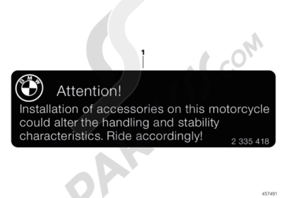 Bmw K1200GT 2006-2008 (K44) LABEL WARRANTY