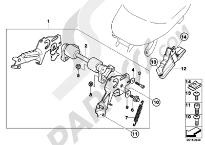 Bmw K1200GT 2006-2008 (K44) MOUNTING PARTS FOR BENCH SEAT