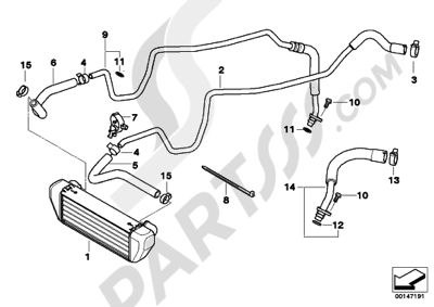 Bmw K1200GT 2006-2008 (K44) OIL COOLEROIL COOLING PIPE