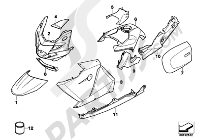 Bmw K1200GT 2006-2008 (K44) PAINTED PARTS WN19 ADVENTURIN-SILBER