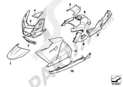 Bmw K1200GT 2006-2008 (K44) PRIMED PARTS