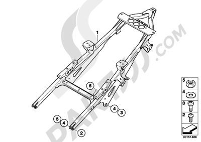 Bmw K1200GT 2006-2008 (K44) REAR FRAME