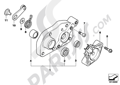 Bmw K1200GT 2006-2008 (K44) SHIFT CONTROL HOUSING COVER