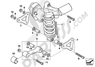 Bmw K1200GT 2006-2008 (K44) SPRING STRUT ESA, REAR