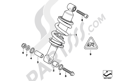Bmw K1200GT 2006-2008 (K44) SPRING STRUT, FRONT