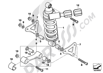 Bmw K1200GT 2006-2008 (K44) SPRING STRUT, REAR