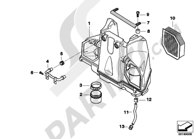 Bmw K1200GT 2006-2008 (K44) SUCTION SILENCERFILTER CARTRIDGE