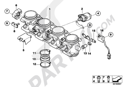 Bmw K1200GT 2006-2008 (K44) THROTTLE HOUSING ASSY