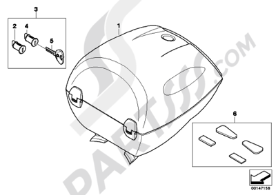 Bmw K1200GT 2006-2008 (K44) TOP CASE 28L