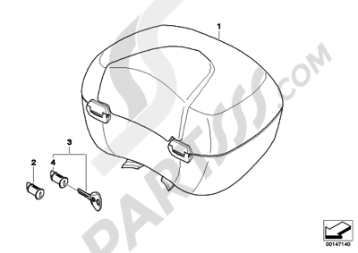Bmw K1200GT 2006-2008 (K44) TOP CASE 49L