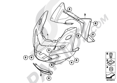 Bmw K1200GT 2006-2008 (K44) TRIM PANEL UPPER PART